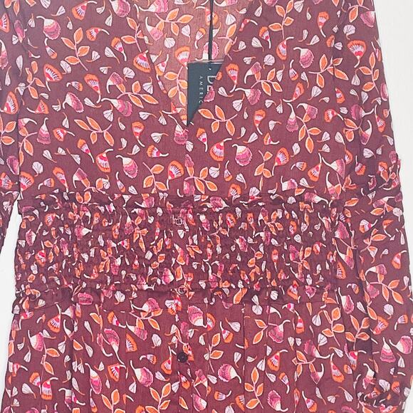 Dear John Floral Marie Mulburry Scallop dress Layered With gathered waist - Picture 6 of 12